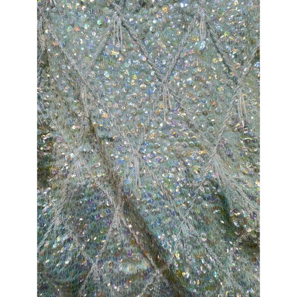 Vintage 100% Wool Sequined Beaded Tank Top Made In Hong Kong - Picture 10 of 16